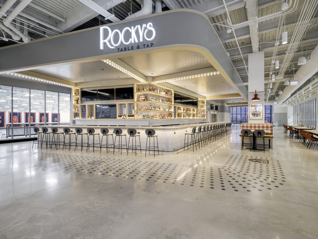 Rocky’s Table & Tap, a tribute to the late Blackhawks Chairman Rocky Wirtz, is on the upper level of the Blackhawks Ice Center, 1801 W. Jackson Blvd.