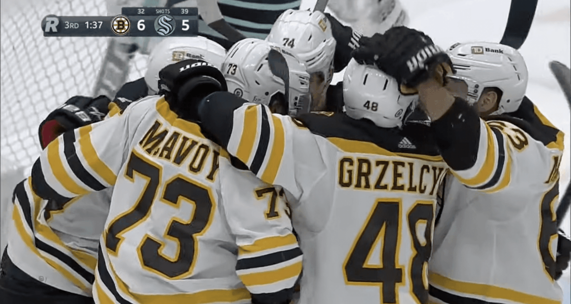 'Czech Line' Steps Up, Bruins Beat Kraken 6-5