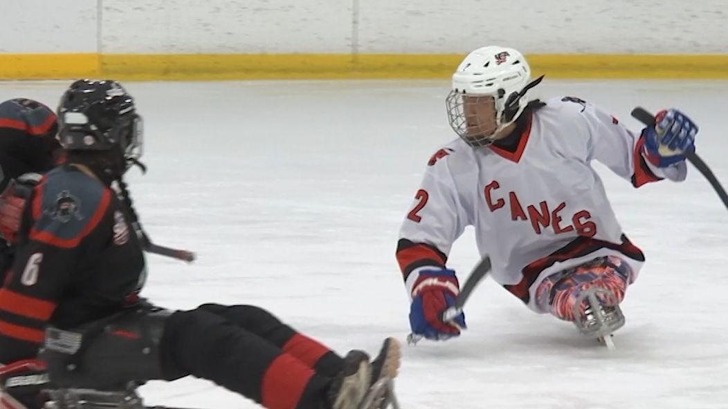 Sled hockey player at Paralympics
