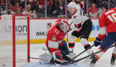 A Tkachuk Bowl With the Two Teams Fighting for Different Things