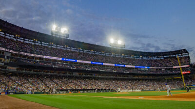 Jul 26, 2025; Chicago, Illinois, USA; Chicago White Sox pitcher Dan Altavilla (58) pitches to Chicago Cubs left fielder Ian Happ (8) during the eighth inning at Rate Field. Mandatory Credit: Patrick Gorski-Imagn Images