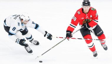 The Mammoth take on the Blackhawks at home