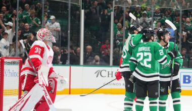 Stars have to work for it, but outlast Red Wings to tie franchise-record points streak