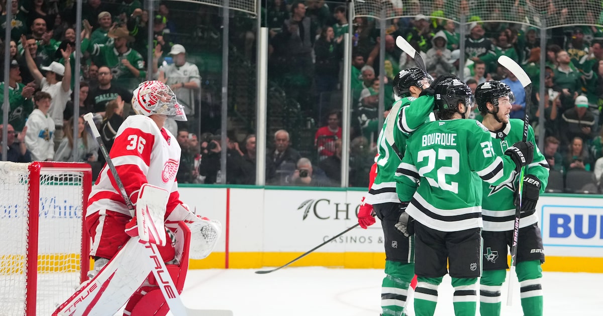 Stars have to work for it, but outlast Red Wings to tie franchise-record points streak
