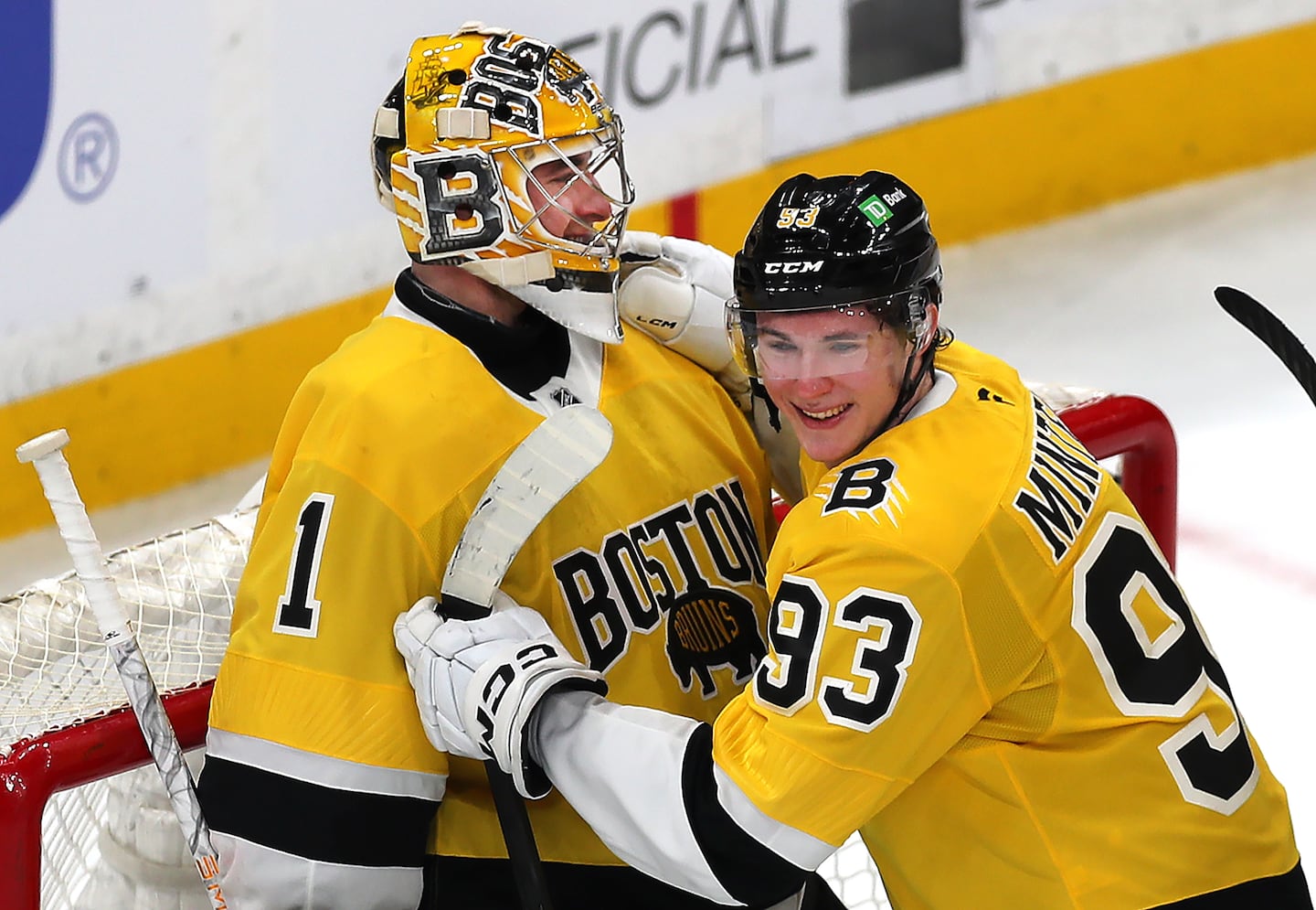 While Jeremy Swayman's stellar play in goal wasn't that much of a surprise, the regularly solid play from young center Fraser Minten (93) gave the Bruins a huge lift this season.