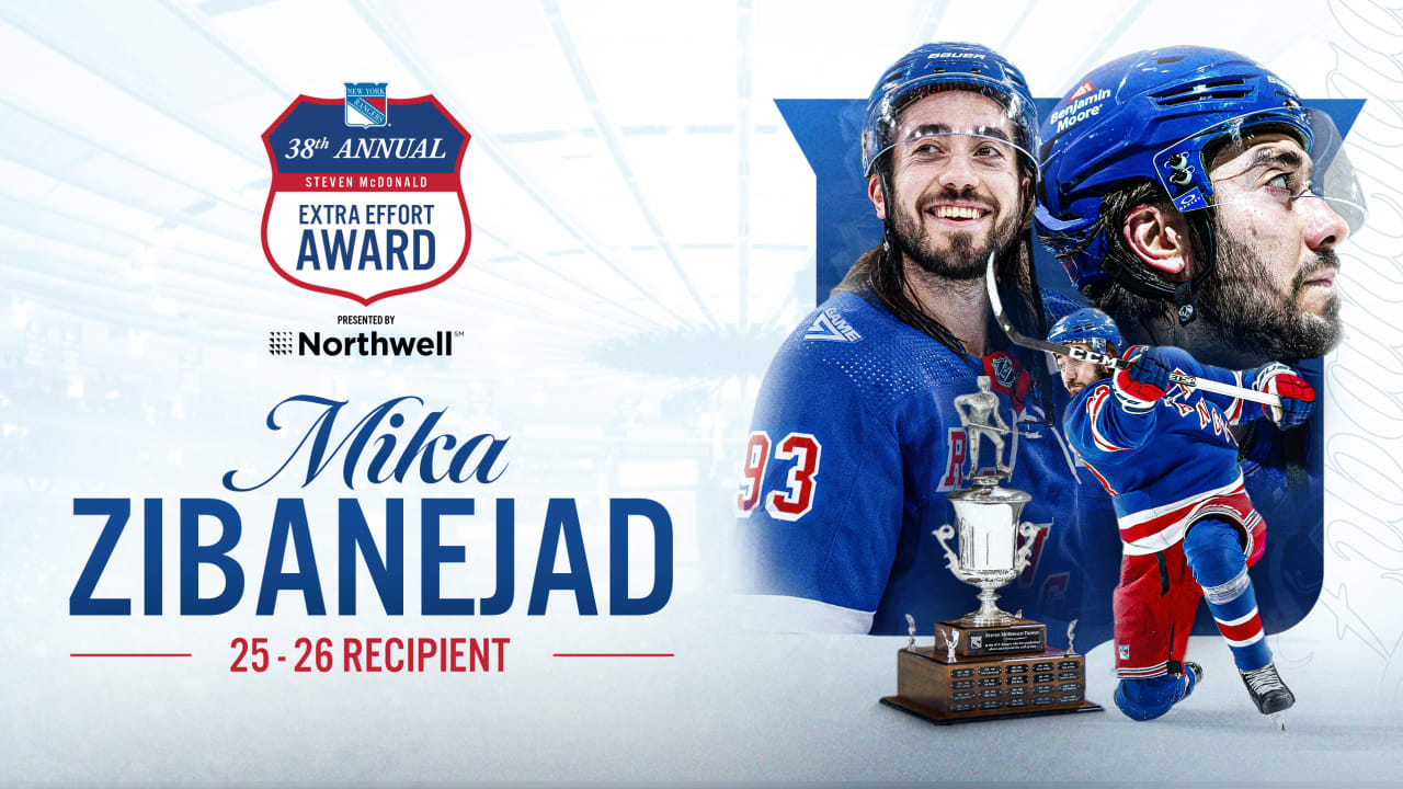 Mika Zibanejad Named Winner of 2025-26 Steven McDonald Extra Effort Award