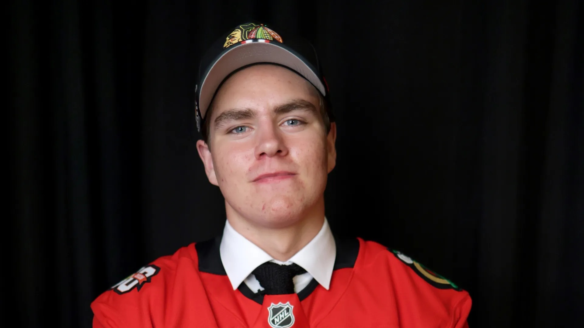 Anton Frondell after being drafted by the Blackhawks