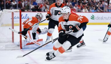 Tippett's Hat Trick Enough as Flyers Hold Off Detroit