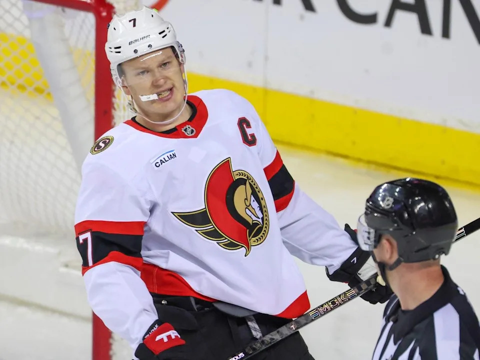  ‘Your captain gets taken out like that, I mean, gotta have a way better response,’ said Ottawa Senators captain Brady Tkachuk, referring to the Toronto Maple Leafs’ response after Auston Matthews was injured on an ugly hit by Anaheim Ducks defenceman Radko Gudas.