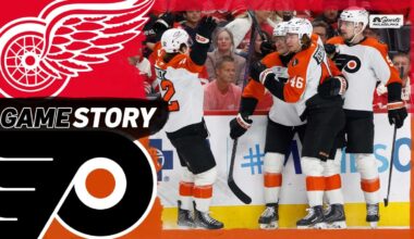 Tippett's hat trick fuels Flyers to wild win over Red Wings in Detroit