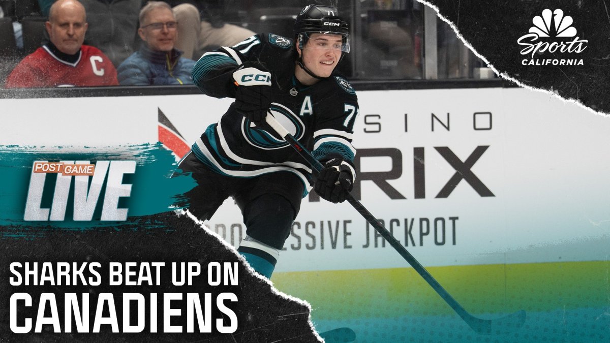 Kiefer Sherwood's game-winning goal leads Sharks past Canadiens in wild battle