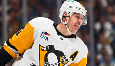 Pittsburgh Penguins forward Evgeni Malkin (71) during a stop in play at Rogers Arena.