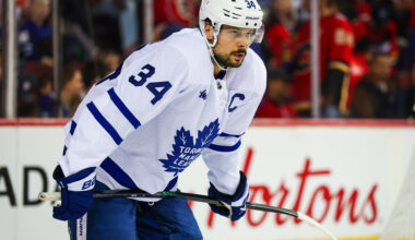 Toronto Maple Leafs center Auston Matthews (34) at Scotiabank Saddledome