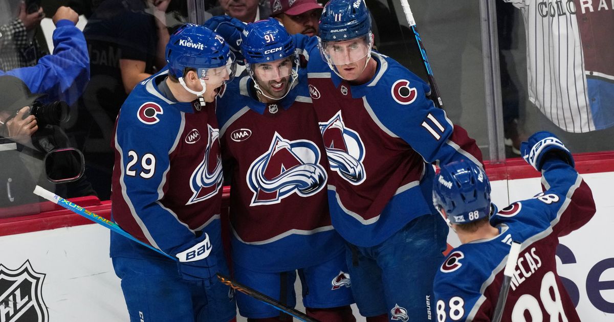 Nazem Kadri scores twice as part of a 26-shot, 5-goal 1st period to help Avalanche beat Flames 9-2 :: WRAL.com