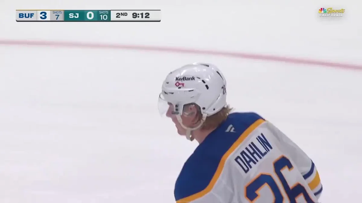Rasmus Dahlin with a Goal vs. San Jose Sharks