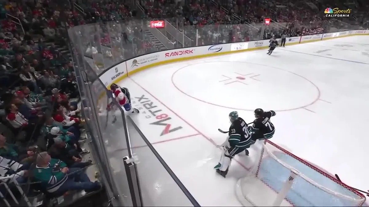 Alex Newhook with a Goal vs. San Jose Sharks