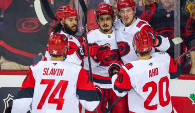 Bussi stickhandling errors cost Carolina, fall to Calgary 5-4