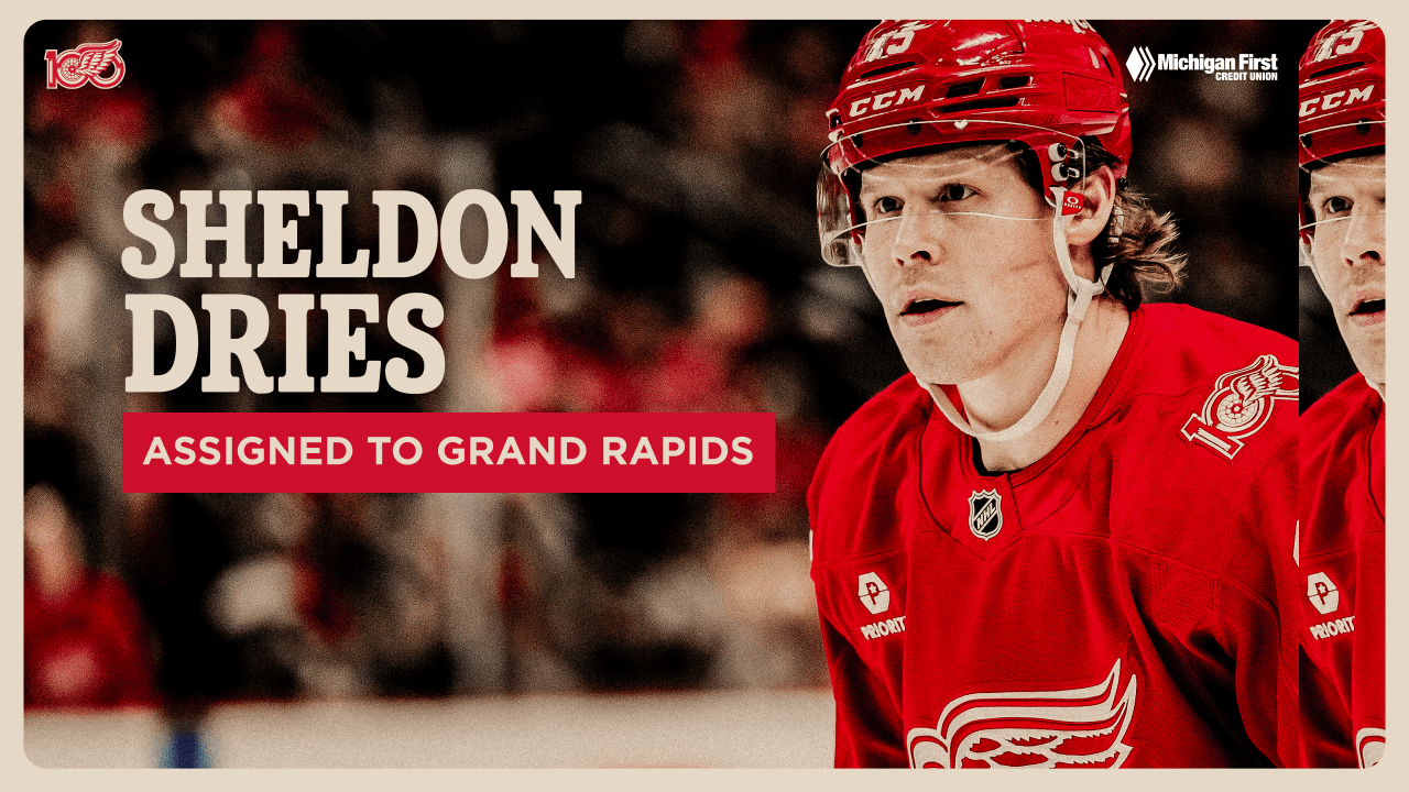 Red Wings assign Sheldon Dries to Grand Rapids