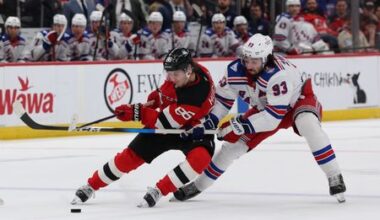 Jack Hughes Powers Devils Past Rangers with Hat Trick in Newark Victory