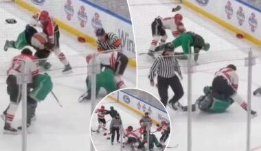 NYPD, FDNY hockey players brawl during rivalry game at UBS Arena