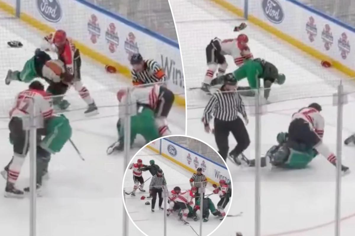NYPD, FDNY hockey players brawl during rivalry game at UBS Arena