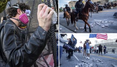 Video captures LA 'No Kings' protesters attacking cops