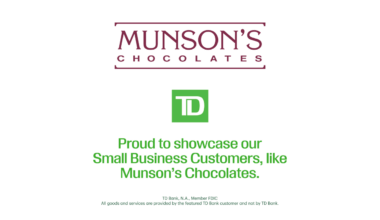 Munson’s Chocolates Selected for TD Small Business Takeover at TD Garden During March 31st Bruins Game