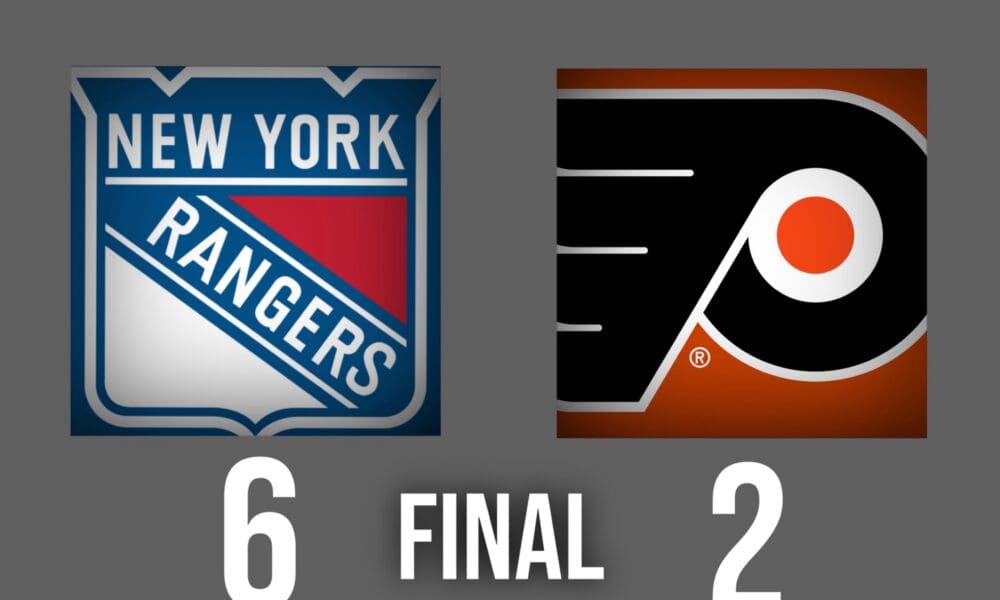 Flyers Dominated in 6-2 Loss vs. Rangers on Monday Night