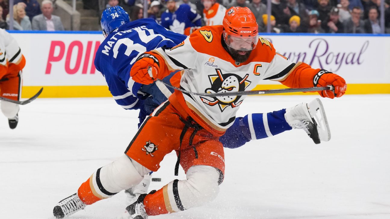 Ducks' Radko Gudas slapped with 5-game ban for kneeing Auston Matthews