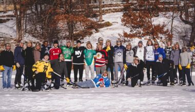 Isles Play Pond Hockey at Anders Lee's House