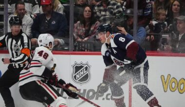 Makar scores 2 goals as NHL-leading Avalanche beat Blackhawks 3-1