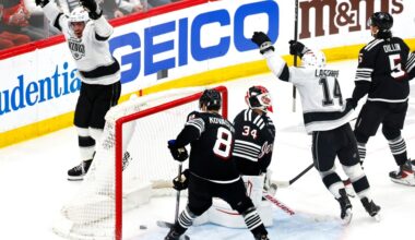 Kings' Kopitar sets franchise points record with 2 goals against Devils