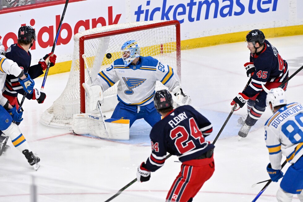 Haydn Fleury ends goal drought as Winnipeg Jets edge St. Louis Blues 3-2