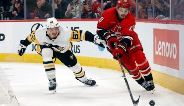 Walker's OT goal lifts Hurricanes past Penguins 6-5 in matchup of Metropolitan Division's top teams