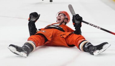 Cutter Gauthier scores twice, Ville Husso has 42 saves in Ducks' 5-1 win over Islanders