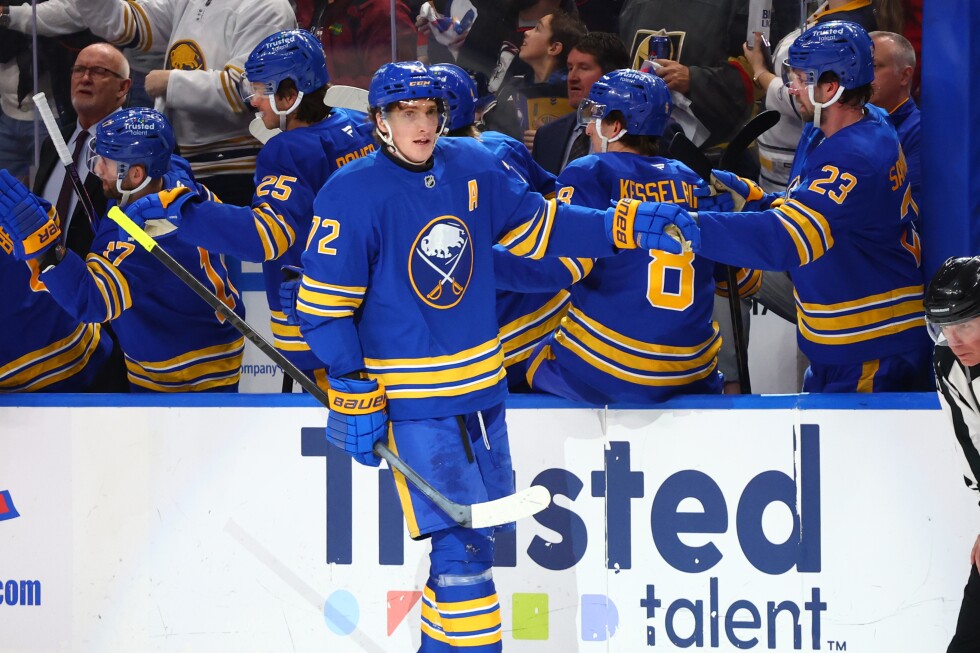 Thompson honored for Olympic gold-medal win, then scores in Sabres' 3-2 victory over Golden Knights