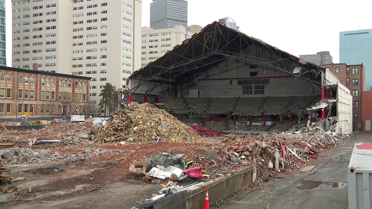 Northeastern's historic Matthews Arena torn down to make way for new one