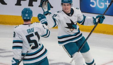 Celebrini's 3-point game powers Sharks to a 4-2 win over the Canadiens