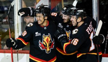 Joel Farabee scores 2 goals as Flames edge Hurricanes 5-4
