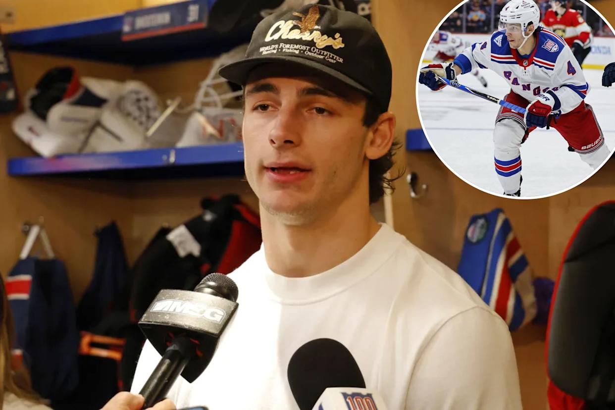 An image collage containing 2 images, Image 1 shows Braden Schneider, talking with reporter, says he would 