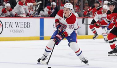 Apr 4, 2026; Newark, New Jersey, USA; Montréal Canadiens right wing Ivan Demidov (93) skates with the puck against the New Jersey Devils during the first period at Prudential Center. Mandatory Credit: Thomas Salus-Imagn Images