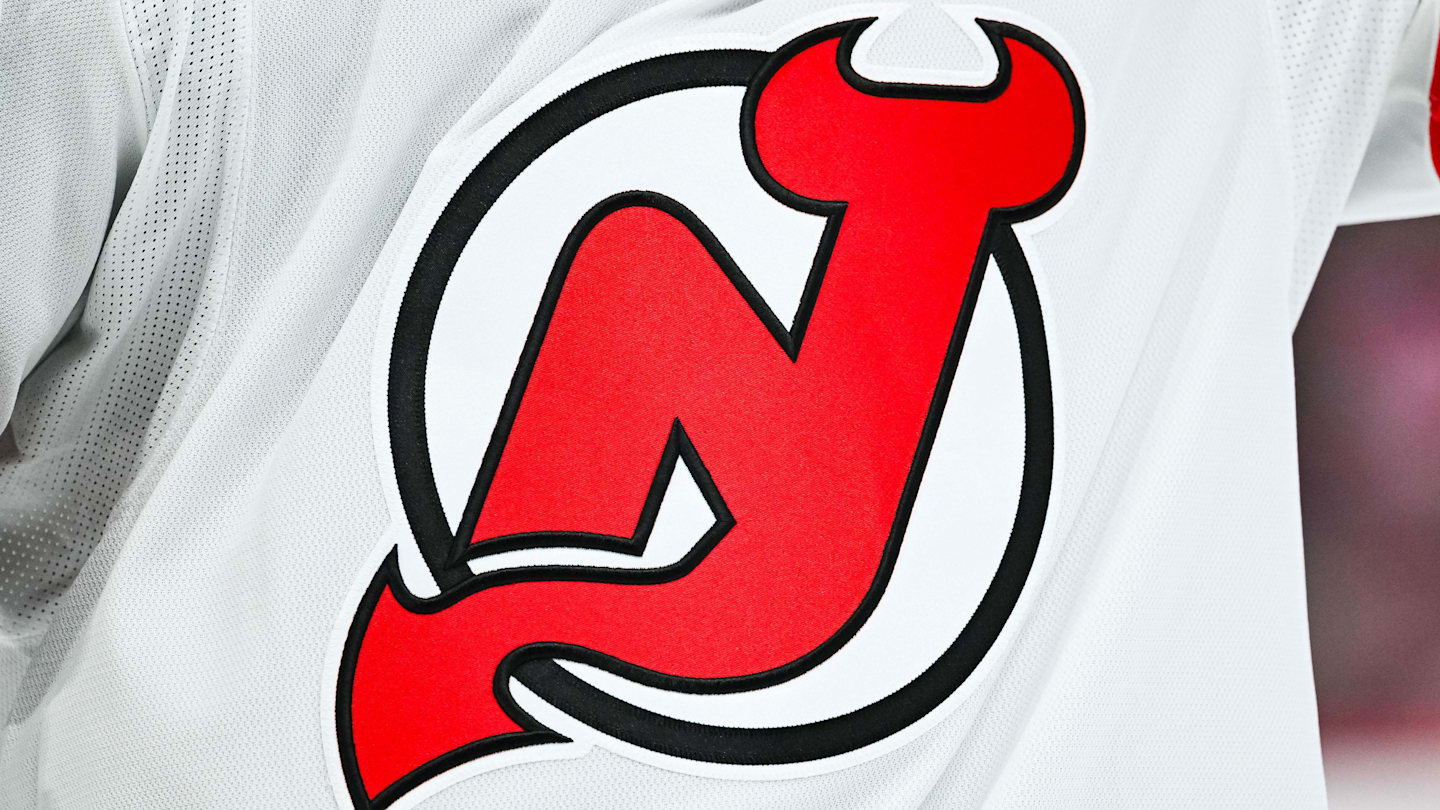 View of a New Jersey Devils logo: David Kirouac-Imagn Images