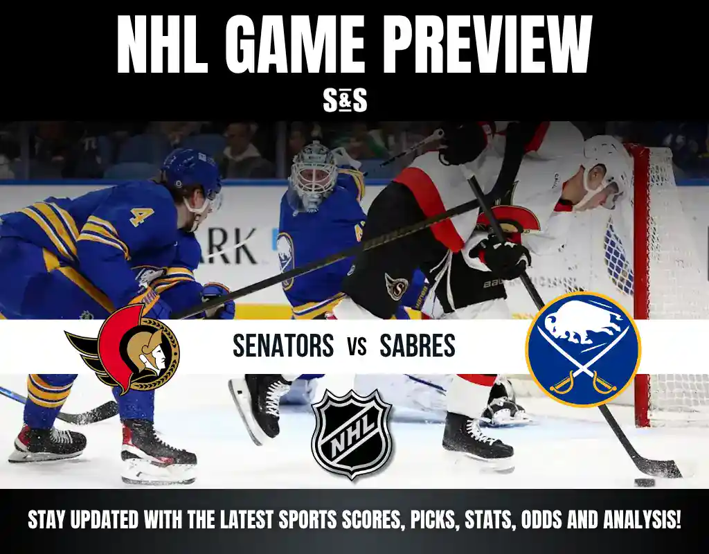 NHL Game Preview featuring a matchup between the Senators and Sabres.