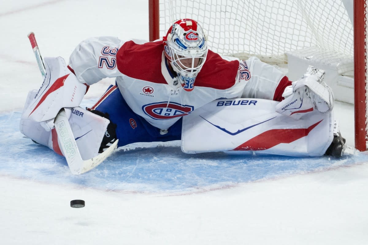 Montreal Canadiens goalie Jacob Fowler.Marc DesRosiers-IMAGN Images