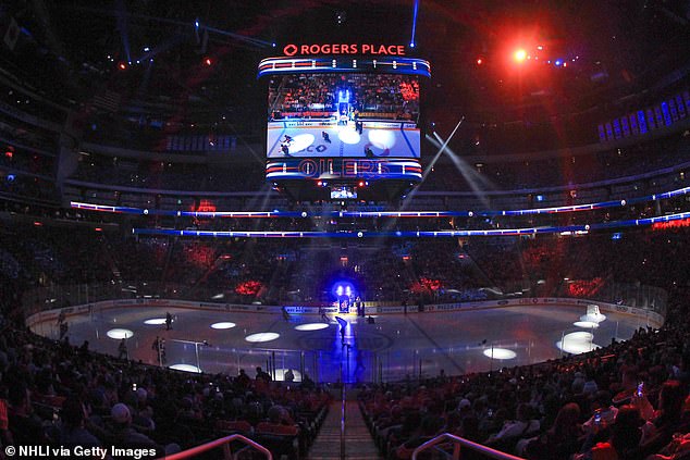 An Edmonton Oilers fan began giving birth during a Saturday night game at Rogers Place