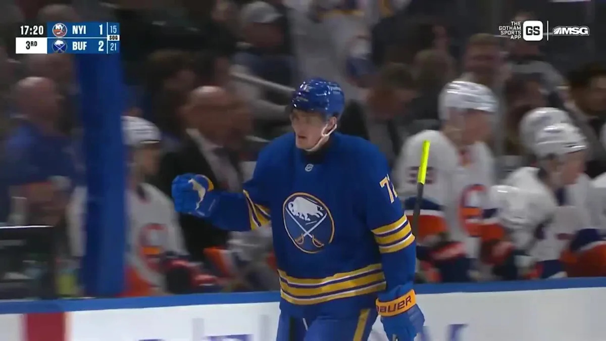 Tage Thompson with a Powerplay Goal vs. New York Islanders