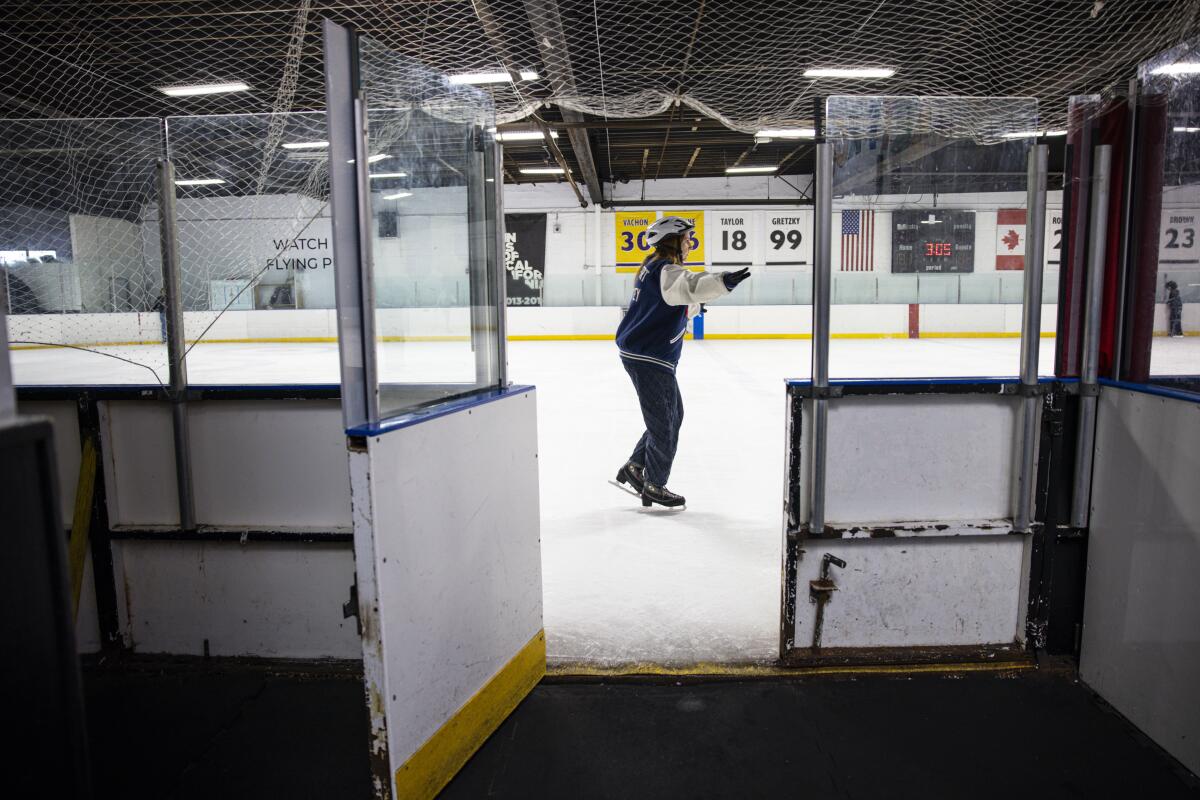 Visitors take part in a public skating session Wednesday at the L.A. Kings Valley Ice Center.