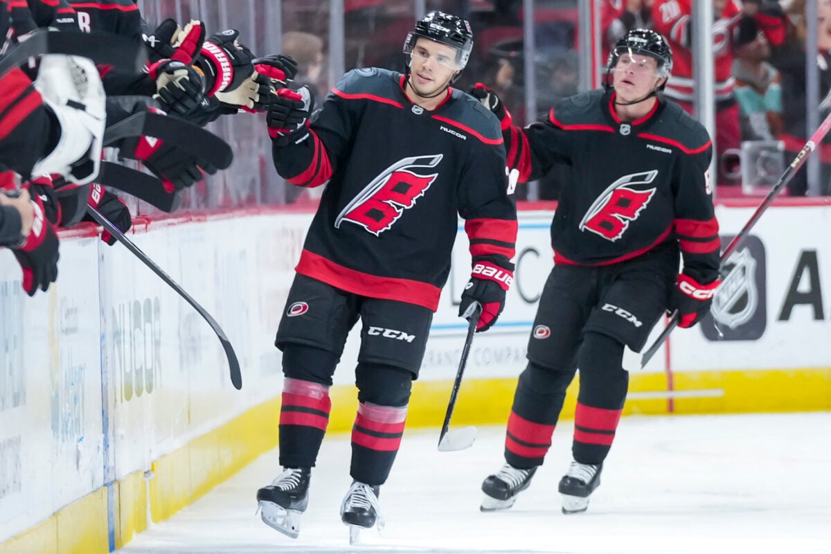 Logan Stankoven Carolina Hurricanes Celebration