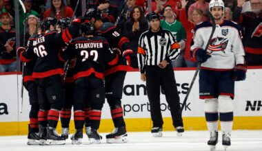 Stankoven scores twice as Hurricanes beat Blue Jackets 5-1, clinch playoff berth