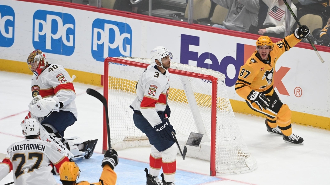 Rakell scores twice, Crosby has a goal and two assists as the Penguins beat the Panthers 5-2